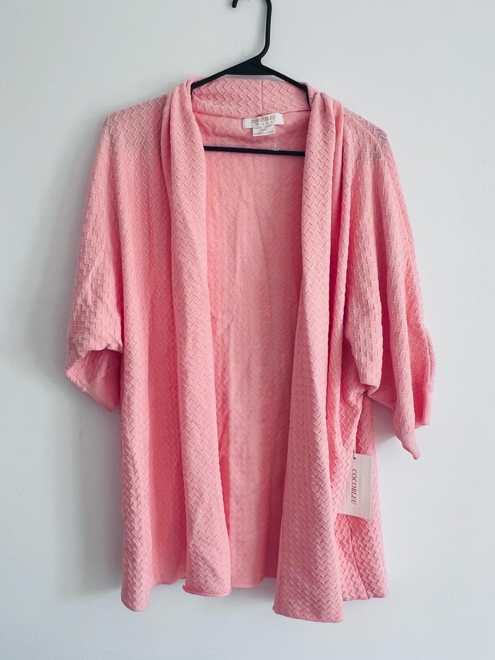 Cocodrie Soft Pink Open-Front Knit Cardigan